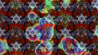 Çiçek desenli çizim. Asya tekstil tarzında. Renkli çiçekler. Raster illüstrasyonu. Raster illüstrasyonu.