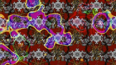 Raster illüstrasyonundaki çiçek desenli çizim. Renkli çiçekler.