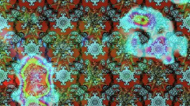 Raster deseni. Organik elementler. Suluboya etkisi. Botanik çizim deseni.