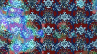 Renkli çiçekler. Raster illüstrasyonunda çiçek deseni çizimi.