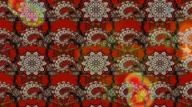 Hediye ambalaj kağıdı, tebrik kartları, posterler ve pankart tasarımı. Renkli çiçekler. Raster düz çiçek çizim deseni.