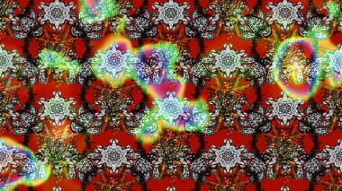 Raster illüstrasyonu. Şirin çiçekli eskiz deseni ve renklerde yapraklar, suluboya çiçek deseni, duvar kağıdı, kart veya kumaş için fayanslı.