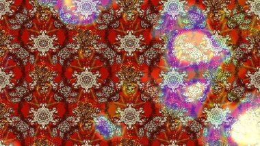 Raster illüstrasyonu. Kıvırcık çiçekler renkte şekillenir. Klasik çiçek tasarım elementleri.