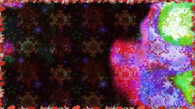 Raster illüstrasyonu. Kumaş, duvar kağıdı ve kağıt üzerine baskı yapmak için gelişen arka plan. Sevimli, pürüzsüz desenli, küçük çiçekli, klasik tarzda. Moda arka planında parlak buketler.