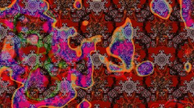 Kahverengi ve kırmızı renkte çiçekler. Çiçek desenli eskiz. Tişört baskısı için çiçek boyama rasteriName.