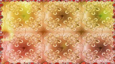 Küçük çiçekteki sevimli çiçek deseni. Çiçekler bej ve sarı renklerde.