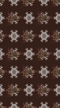 Güzel kumaş deseni. Asya tekstil tarzında. Raster illüstrasyonu. Çiçek desenli çizim. Renkli Bahar Teması eskiz kalıbı. Düz Çiçek Elementleri Tasarımı.