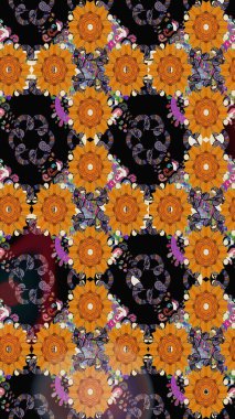 Raster. Güzel suluboya çiçekler, parlak resimler ilham verici çiçek desenli eskiz arka planı..