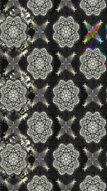 Tekrar eden çiçek arkaplanı, zarif gri çiçek duvar kağıdı. Gri renkler üzerine çiçek desenli çizimler, el yapımı papatyalar, papatyalar..