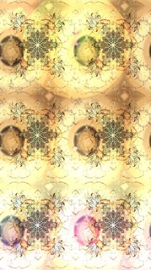 Çiçekli, bej ve sarı renkli bir çiçek deseni çiz. Suluboya stilinde bej ve sarı renkte çiçekler.