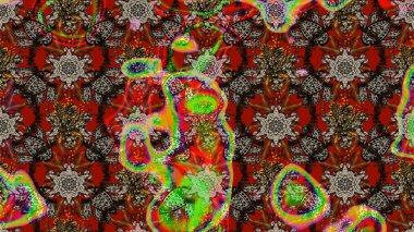 Nazikçe, güzel çiçek arkaplanı. Çiçekli karalama şeklinde Raster çiçek deseni. Çiçekler kahverengi, kırmızı ve gri renklerde.