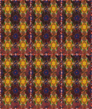 Renkli Bahar Temalı Kusursuz Arkaplan. Raster illüstrasyonunda kusursuz çiçek deseni. Düz Çiçek Elementleri Tasarımı. Süslü kumaş deseni.