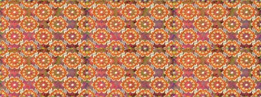 Altın çiçekli, pürüzsüz desen. Damask arkaplanı. Turuncu renklerde altın element. Barok tarzında altın çiçekli süs..