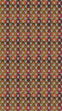 Çiçek desenli raster, kahverengi ve gri çizgi grafik desenli soyut raster arkaplan. Modern stil dokusu.