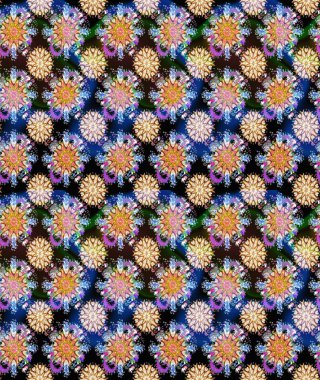 Tekstil veya kitap kapakları, imalat, duvar kağıtları, baskı, hediye paketi ve yapıştırma kitabı için çiçek eskizi geçmişi. Raster illüstrasyonu. Küçük ölçekli çiçeklerdeki basit sevimli desen.