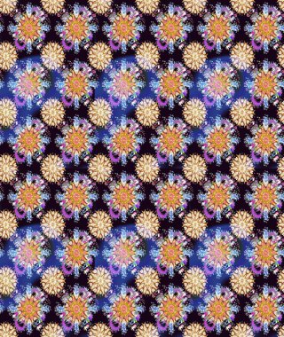 El çizimi Raster çizimi. Çizim çiçek deseni duvar kağıdı, web sitesi arka planı, ambalaj kağıdı, davetiye, broşür, afiş veya web sitesi için kullanılabilir. Parlak elementlerin.