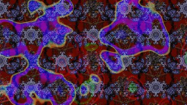 Mor ve kahverengi renklerde. Çiçek. Taslak dekoratif arka plan, çiçek mandala. Raster illüstrasyonu.