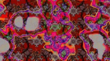 Raster illüstrasyonu. Kahverengi ve kırmızı renkte çiçekler. Çizim çiçek deseni duvar kağıdı için kullanılabilir.