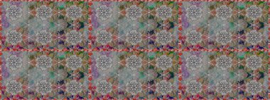 Asya tekstil tarzında. Raster illüstrasyonu. Raster illüstrasyonu. Kusursuz çiçek deseni. Gri ve kahverengi renkte çiçekler.