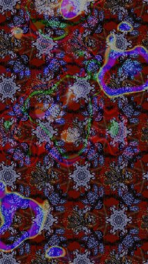 Parlak çiçekli halı renginde çizim deseni.