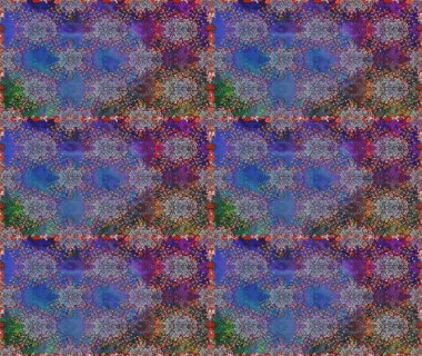 Mavi ve mor renkli çiçekler. Renkli Bahar Temalı Kusursuz Arkaplan. Düz Çiçek Elementleri Tasarım Raster illüstrasyonu. Çiçeksiz desenli arka plan.