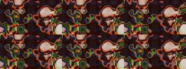 Kahverengi renkli çiçekler. Sevimli çiçek raster deseni. Renkli Bahar Teması eskiz kalıbı. Düz Çiçek Elementleri Tasarımı.