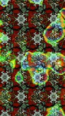 Organik elementler. Suluboya etkisi. Raster deseni. Botanik çizim deseni.