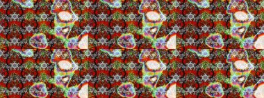 Gri renkler ve parlak çiçekler üzerine soyut çizim deseni. Küçük çiçekte hoş bir çiçek deseni var. Çiçek elementli zarif raster dokusu..