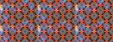 Tomurcukları papatya çiçekleri olan sevimli bir çiçek deseni. Eskiz geçmişi. Raster illüstrasyonu. Kumaş, tekstil, duvar kağıdı baskısı için. Eski usul. Miles Fleur, dandik süs.