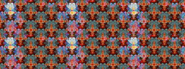 Çiçekli karalama şeklinde Raster çiçek deseni. Nazik, narin çiçek arkaplanı. Mavi ve kahverengi renkte çiçekler.