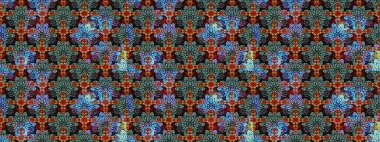 Raster illüstrasyonundaki çiçek desenli çizim. Güzel kumaş deseni. Renkli Bahar Teması eskiz kalıbı. Düz Çiçek Elementleri Tasarımı.