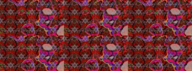 Raster illüstrasyonundaki çiçek desenli çizim. Güzel kumaş deseni. Renkli Bahar Teması eskiz kalıbı. Düz Çiçek Elementleri Tasarımı.