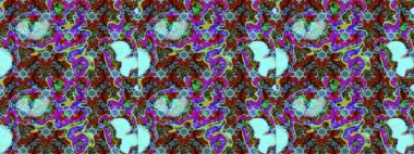 Çiçekli karalama şeklinde Raster çiçek deseni. Nazik, narin çiçek arkaplanı. Mavi ve yeşil renkte çiçekler.