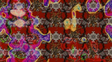 Suluboya çiçekli çiçek deseni. Raster illüstrasyonu. Renklerde güzel tekstil.