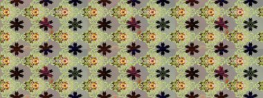 Şirin çiçekler. Çizgi çizimi kalıbı. Raster Moda kumaş deseni.