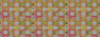 Raster illüstrasyonunda kusursuz çiçek deseni. Renkli Yaz Temalı Kusursuz Arkaplan. Gri ve kahverengi renkli çiçekler. Düz Çiçek Elementleri Tasarımı.