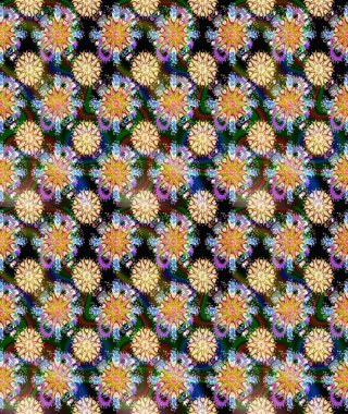 Kahverengi renkli çiçek desenli eskiz, el yapımı papatyalar, papatyalar. Tekrar eden çiçek arkaplanı, zarif kahverengi çiçek duvar kağıdı..