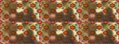 Kusursuz çiçek deseni duvar kâğıdı olarak kullanılabilir. Raster illüstrasyonu. Kahverengi ve bej renkli çiçekler.