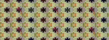 Şirin çiçekler. Çizgi çizimi kalıbı. Raster Moda kumaş deseni.