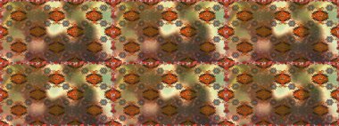 Kusursuz çiçek deseni duvar kâğıdı olarak kullanılabilir. Raster illüstrasyonu. Kahverengi ve bej renkli çiçekler.