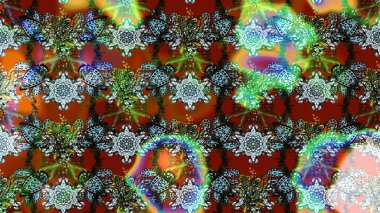 Kahverengi ve yeşil renkli çiçekler. Tropik çiçek desenleri. Raster illüstrasyonu.