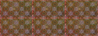 Kahverengi ve bej renklerde etnik çiçeklerle kusursuz bir desen. Raster Çiçek İllüstrasyonu güzel tekstil..