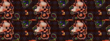 Klasik çiçek tasarımı elementleri. Kahverengi ve gri kıvırcık çiçekler kahverengi ve gri renklerde şekillenir. Raster illüstrasyonu.