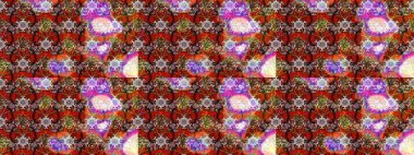 Raster düz çiçek çizim deseni. Hediye ambalaj kağıdı, tebrik kartları, posterler ve pankart tasarımı. Kahverengi ve kırmızı renkte çiçekler.