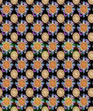 Arkaplan dokusu, duvar kağıdı, çiçek temalı siyah renkler. Kabile sanatı boho baskısı, klasik çiçek arkaplanı. Soyut etnik raster çizim kalıbı.