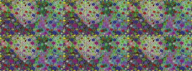 Çiçek izi. Çiçekler yeşilde ve suluboya stilinde nötr renklerde. Suluboya kusursuz desen.