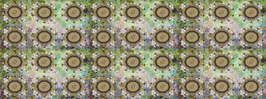 Altın şablon. Kusursuz desenli altın elementler. Raster illüstrasyonu. Kart, duvar kağıdı, ambalaj ve tekstil için klasik tasarım. Klasik çiçek dokusu. Gri renkli Royal retro.