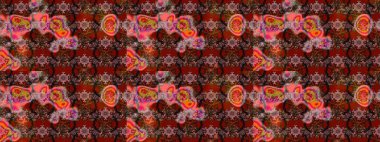 Raster deseni. Süslü kumaş deseni. Çiçekli çiçek deseni, suluboya..