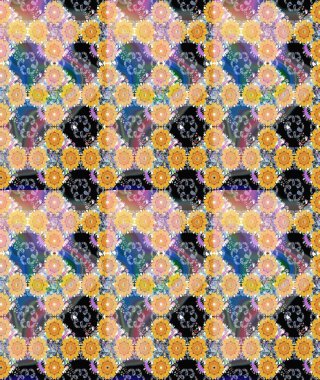 Halk tarzı. Parlak renkli çiçekleri ve bej renkli yaprakları olan harika bir çiçek deseni. Moda baskıları için zarif bir şablon. Modern çiçek arkaplanı.