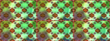 Yeşil ve kahverengi renkli vadi çiçekleri. Raster dikişsiz çiçek deseni.